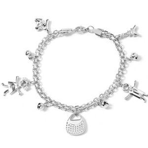 Princess Bell Charm Anklet in Stainless Steel